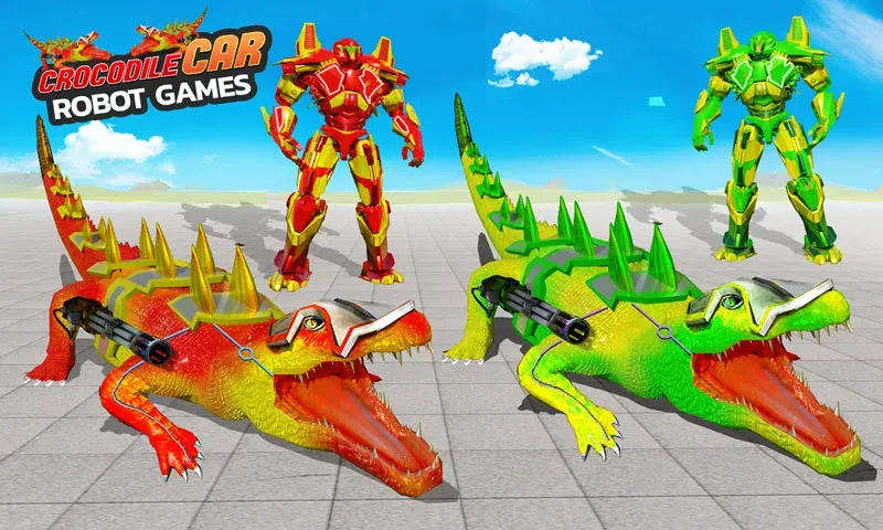 Скачать Robot Game Transform Crocodile Mod APK — Безлимитные деньги и оружие — скриншот 4