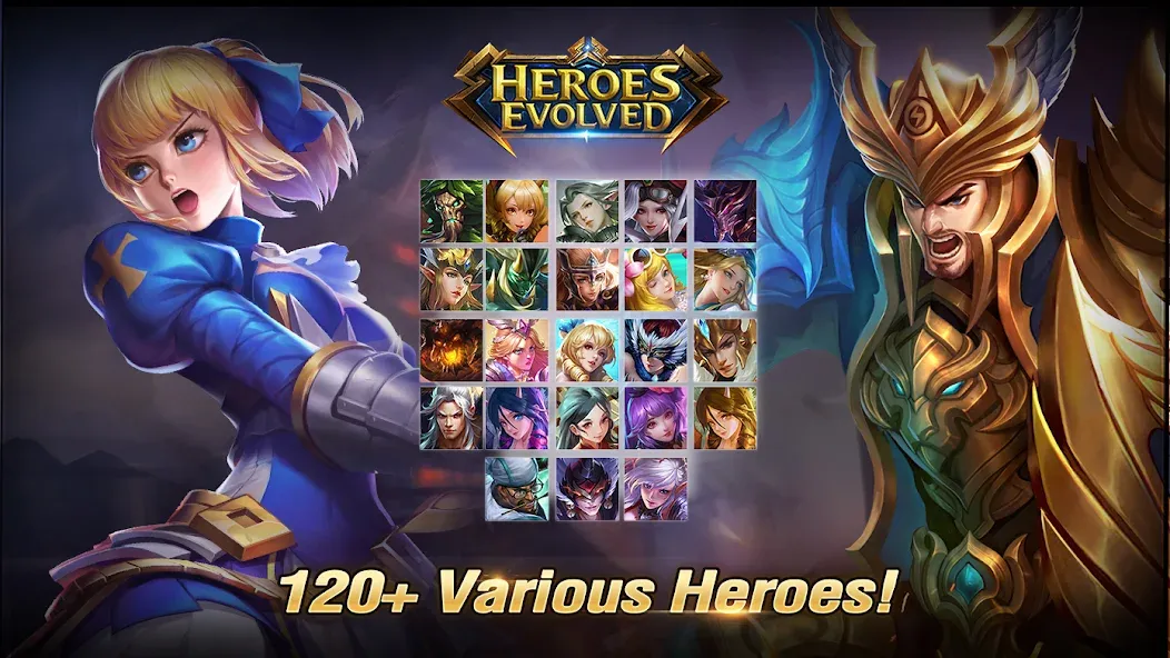 Heroes Evolved — Бесконечные ресурсы и усиленные герои, скачать мод APK — скриншот 4 Heroes Evolved — Бесконечные ресурсы и усиленные герои, скачать мод APK — скриншот 4