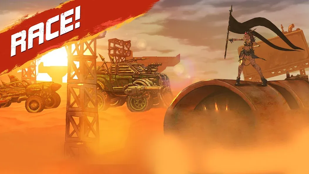 Road Warrior: Nitro Car Battle (Мод: Безлимитное топливо и улучшенные машины) — скачать на Андроид — скриншот 2