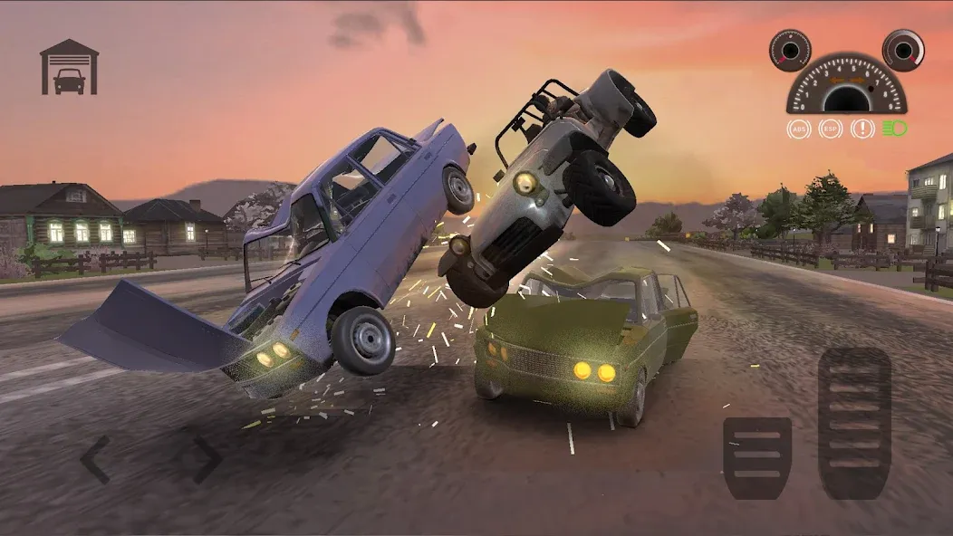 Скачать Car Crash Racing - Russia Mod APK — Безлимитные деньги и топливо — скриншот 1