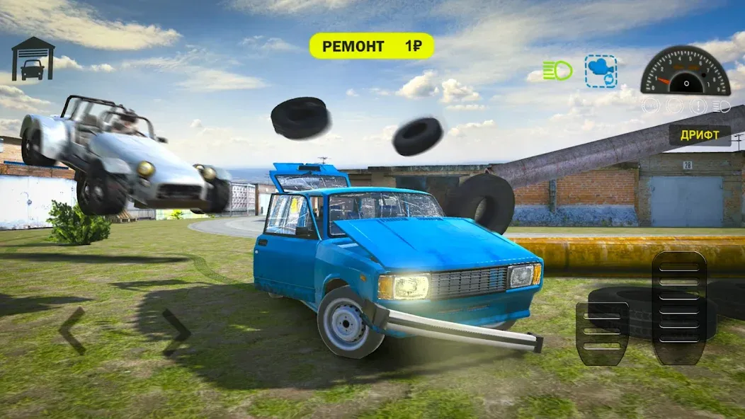 Скачать Car Crash Racing - Russia Mod APK — Безлимитные деньги и топливо — скриншот 4