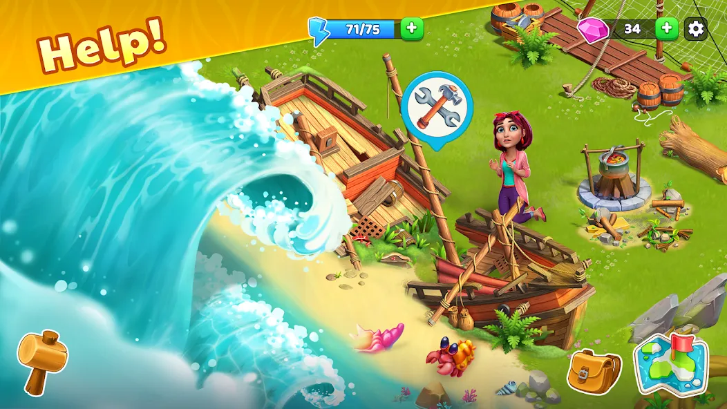 Bermuda Adventures Farm Island взломанный APK — Безлимитные деньги и ресурсы — скриншот 2 Bermuda Adventures Farm Island взломанный APK — Безлимитные деньги и ресурсы — скриншот 2