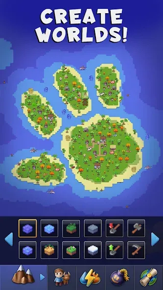 Galactory - Sandbox Simulator — взломанная версия, Безлимитные ресурсы и открыты все миры — скриншот 2