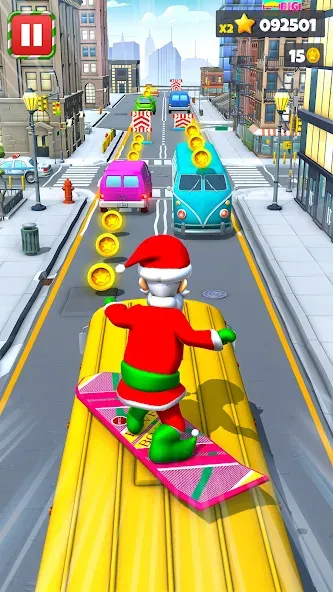 Скачать взлом Xmas Santa Surfer Running Game — Безлимитные монеты и подарки — скриншот 1 Скачать взлом Xmas Santa Surfer Running Game — Безлимитные монеты и подарки — скриншот 1
