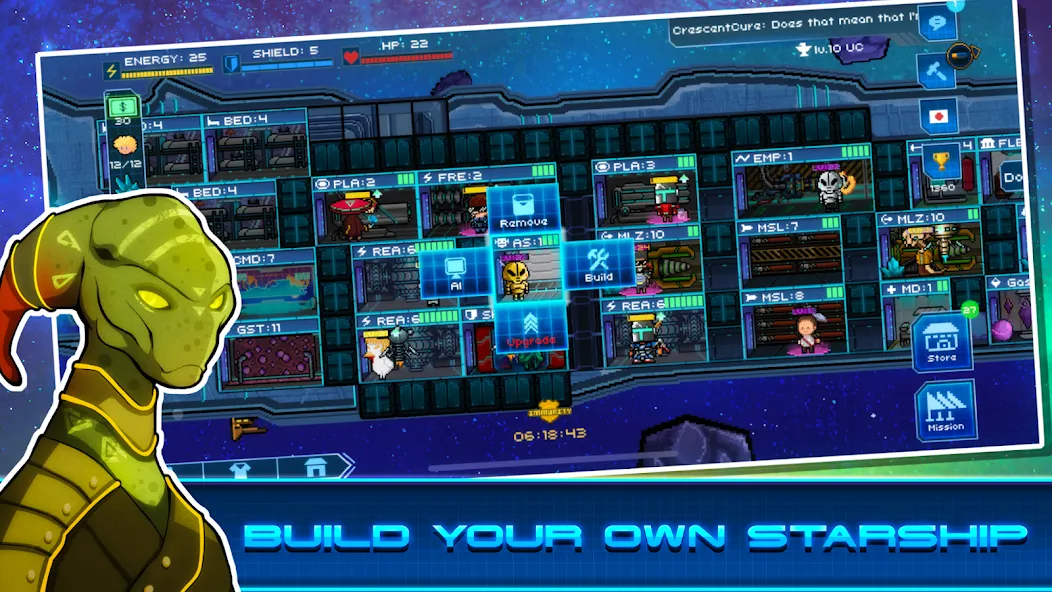 Мод Pixel Starships™ — Безлимитные ресурсы и ускоренное строительство, скачать APK — скриншот 1