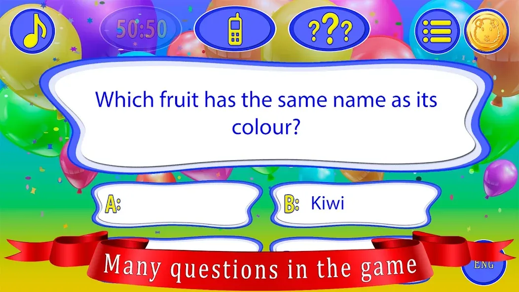 Kids Quiz Games: Millionaire мод на Андроид: Безлимитные подсказки и открыты все вопросы — скриншот 4