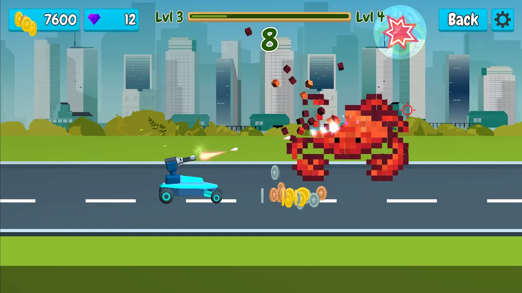 Скачать Rusher Crusher: Demolition! бесплатно — Безлимитные деньги и усиленное оружие — скриншот 1