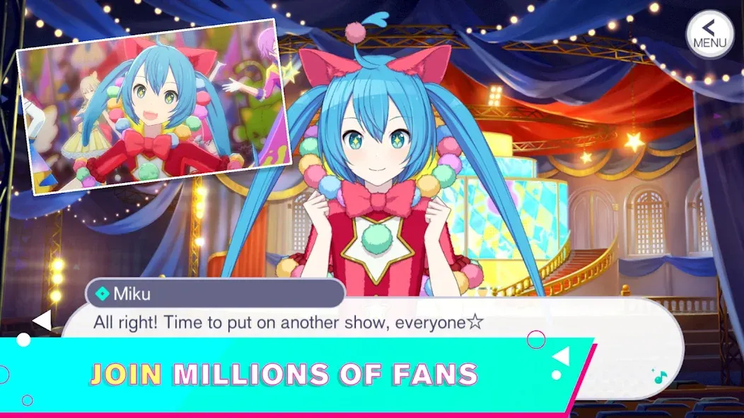 HATSUNE MIKU: COLORFUL STAGE! бесплатно на Андроид — мод: Разблокированы все песни и костюмы — скриншот 5