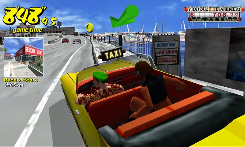 Скачать Crazy Taxi Classic мод — Безлимитные деньги и открыты все машины — скриншот 2