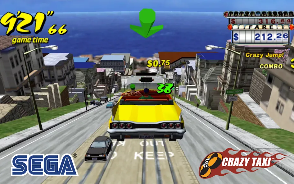 Скачать Crazy Taxi Classic мод — Безлимитные деньги и открыты все машины — скриншот 4