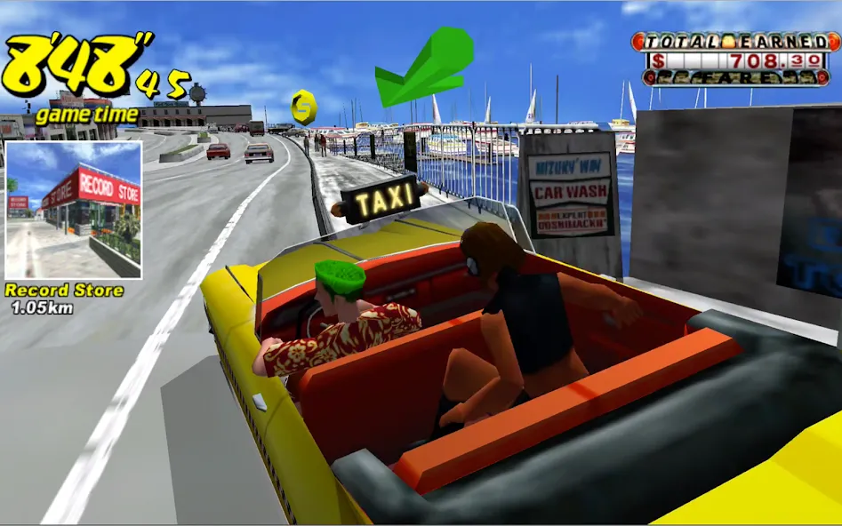 Скачать Crazy Taxi Classic мод — Безлимитные деньги и открыты все машины — скриншот 5