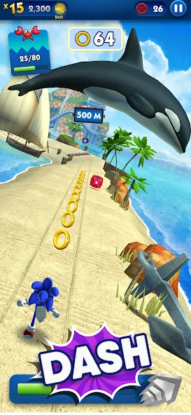 Sonic Dash - Endless Running на телефон — скачать мод: Безлимитные монеты и разблокированные персонажи — скриншот 2