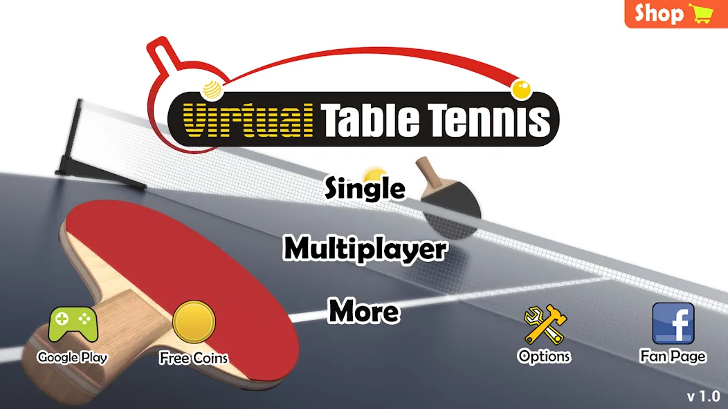 Virtual Table Tennis бесплатно на Андроид — мод: Безлимитные монеты и все ракетки — скриншот 3 Virtual Table Tennis бесплатно на Андроид — мод: Безлимитные монеты и все ракетки — скриншот 3