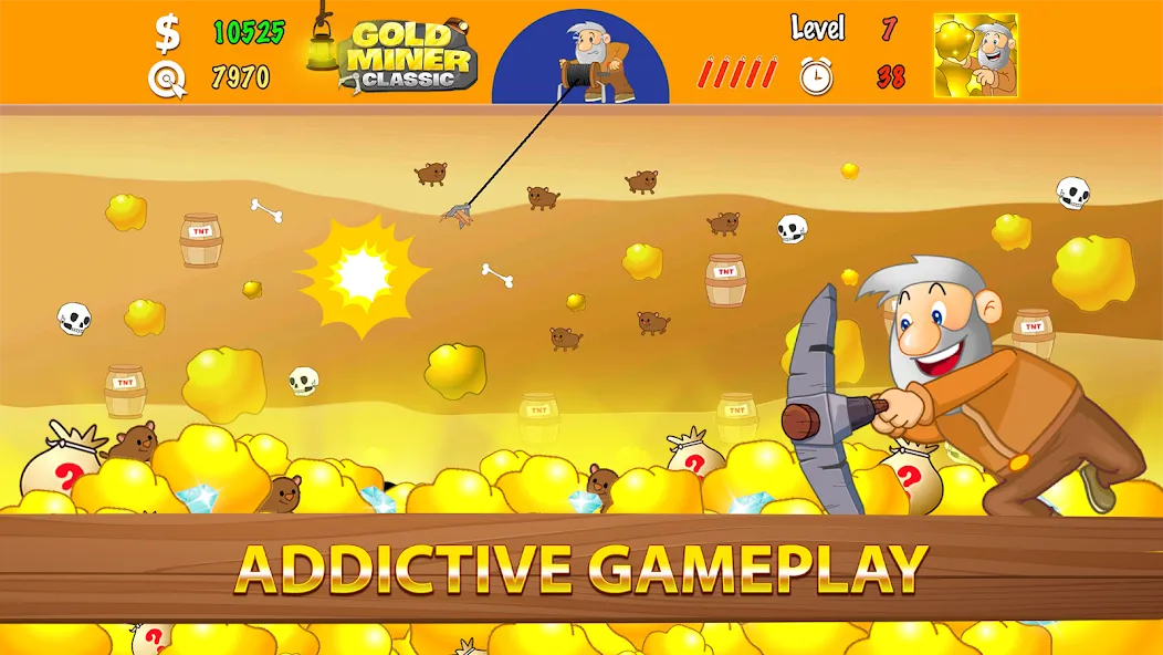 Скачать Gold Miner Classic: Gold Rush — Много золота и безлимитные бонусы — скриншот 2 Скачать Gold Miner Classic: Gold Rush — Много золота и безлимитные бонусы — скриншот 2