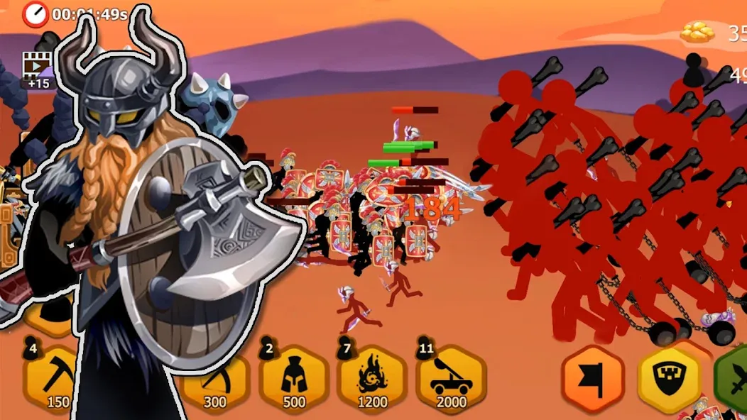 Stickman Battle 2: Empires War на телефон — скачать мод: Безлимитные деньги и алмазы — скриншот 2