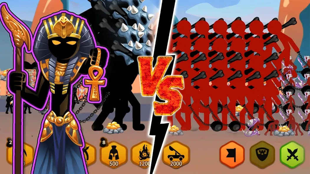 Stickman Battle 2: Empires War на телефон — скачать мод: Безлимитные деньги и алмазы — скриншот 3