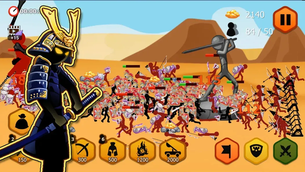 Stickman Battle 2: Empires War на телефон — скачать мод: Безлимитные деньги и алмазы — скриншот 4