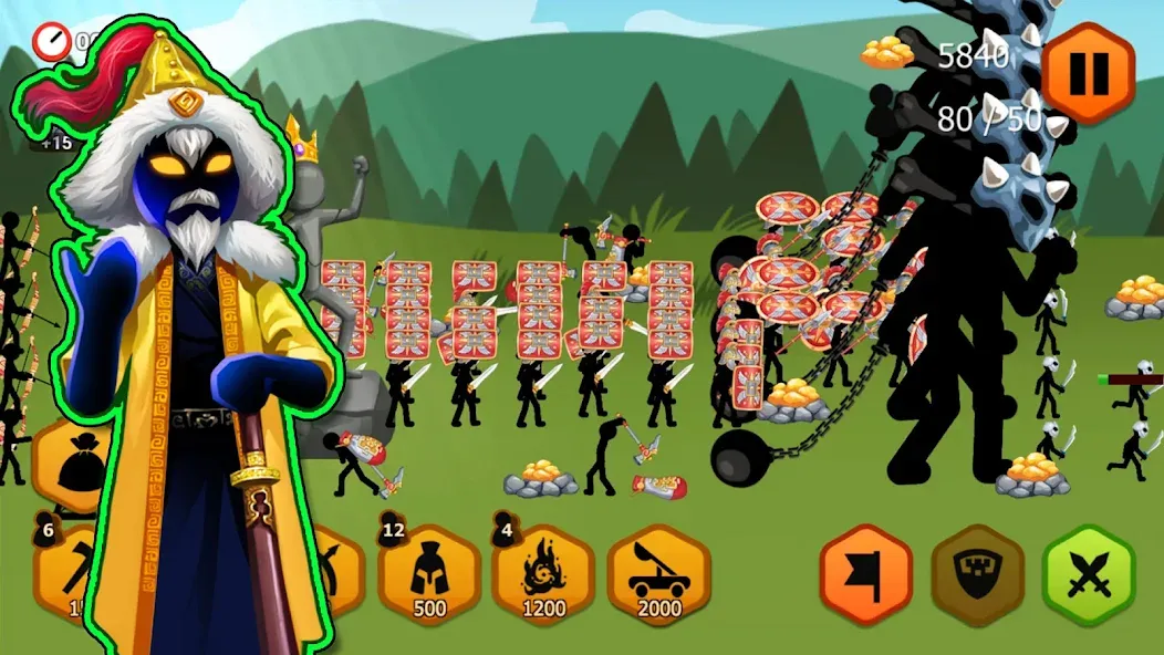 Stickman Battle 2: Empires War на телефон — скачать мод: Безлимитные деньги и алмазы — скриншот 5