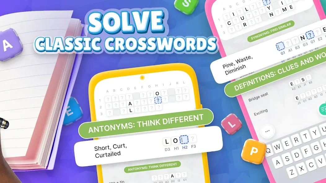 Acrostics－Cross Word Puzzles — скачать мод: Безлимитные подсказки и монеты — скриншот 2
