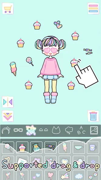 Pastel Girl : Dress Up Game взломанный APK — Разблокированы все наряды и аксессуары — скриншот 3