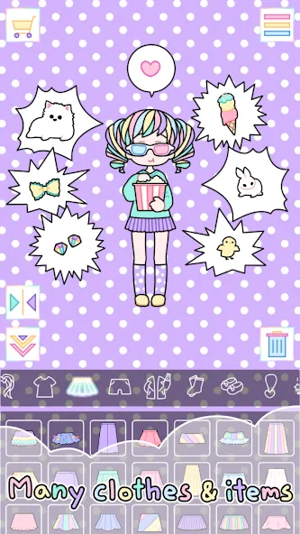 Pastel Girl : Dress Up Game взломанный APK — Разблокированы все наряды и аксессуары — скриншот 5