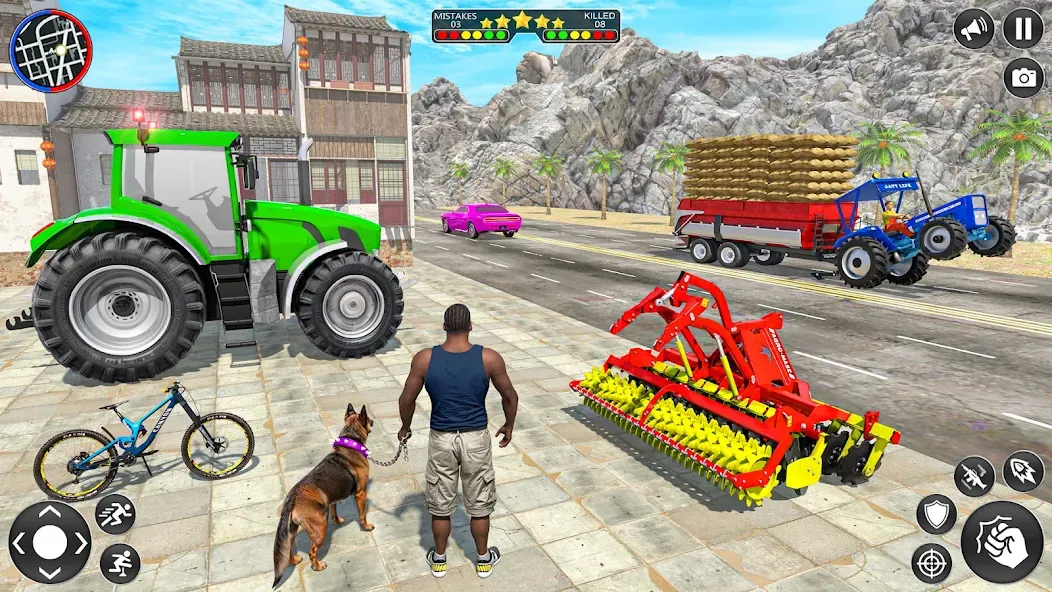 Indian Tractor Driving Game 3D бесплатно на Андроид — мод: Безлимитные деньги и топливо — скриншот 1 Indian Tractor Driving Game 3D бесплатно на Андроид — мод: Безлимитные деньги и топливо — скриншот 1