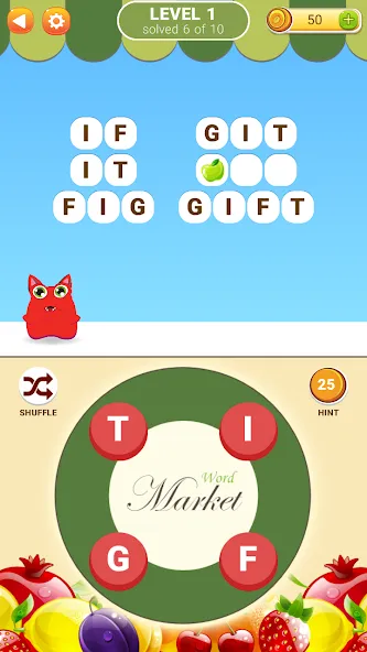 Word Market взлом APK — Безлимитные подсказки и монеты — скриншот 1 Word Market взлом APK — Безлимитные подсказки и монеты — скриншот 1