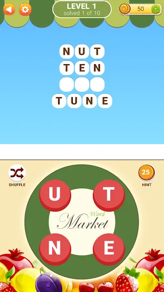 Скачать Word Market 2 Mod APK — Безлимитные деньги и подсказки — скриншот 1 Скачать Word Market 2 Mod APK — Безлимитные деньги и подсказки — скриншот 1