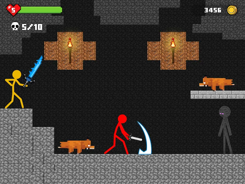 Stick-man Battle - Craft World взлом на Андроид — Безлимитные ресурсы и усиленное оружие — скриншот 1 Stick-man Battle - Craft World взлом на Андроид — Безлимитные ресурсы и усиленное оружие — скриншот 1