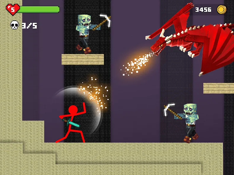 Stick-man Battle - Craft World взлом на Андроид — Безлимитные ресурсы и усиленное оружие — скриншот 4 Stick-man Battle - Craft World взлом на Андроид — Безлимитные ресурсы и усиленное оружие — скриншот 4