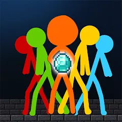Stick-man Battle - Craft World взлом на Андроид — Безлимитные ресурсы и усиленное оружие