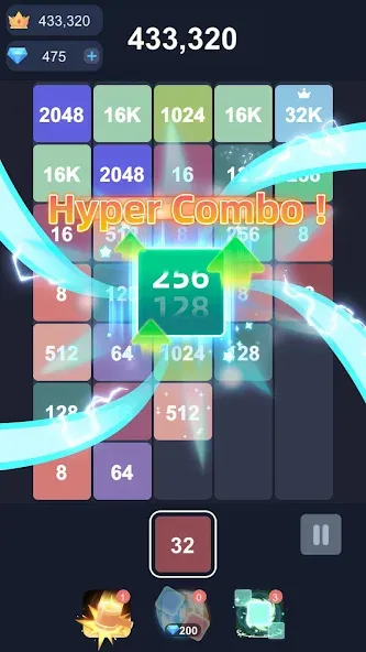 Мод 2048™ Merge Block Puzzle — Без рекламы и отмена ходов, скачать APK — скриншот 1 Мод 2048™ Merge Block Puzzle — Без рекламы и отмена ходов, скачать APK — скриншот 1
