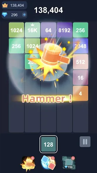 Мод 2048™ Merge Block Puzzle — Без рекламы и отмена ходов, скачать APK — скриншот 3 Мод 2048™ Merge Block Puzzle — Без рекламы и отмена ходов, скачать APK — скриншот 3