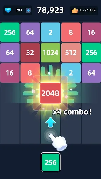 Мод 2048™ Merge Block Puzzle — Без рекламы и отмена ходов, скачать APK — скриншот 4 Мод 2048™ Merge Block Puzzle — Без рекламы и отмена ходов, скачать APK — скриншот 4