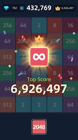 Мод 2048™ Merge Block Puzzle — Без рекламы и отмена ходов, скачать APK — скриншот 5 Мод 2048™ Merge Block Puzzle — Без рекламы и отмена ходов, скачать APK — скриншот 5
