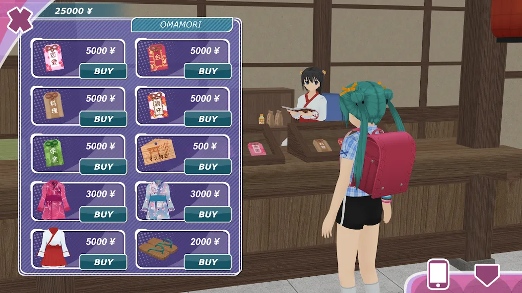 Shoujo City 3D MOD APK скачать на Андроид — Безлимитные деньги и все наряды — скриншот 2