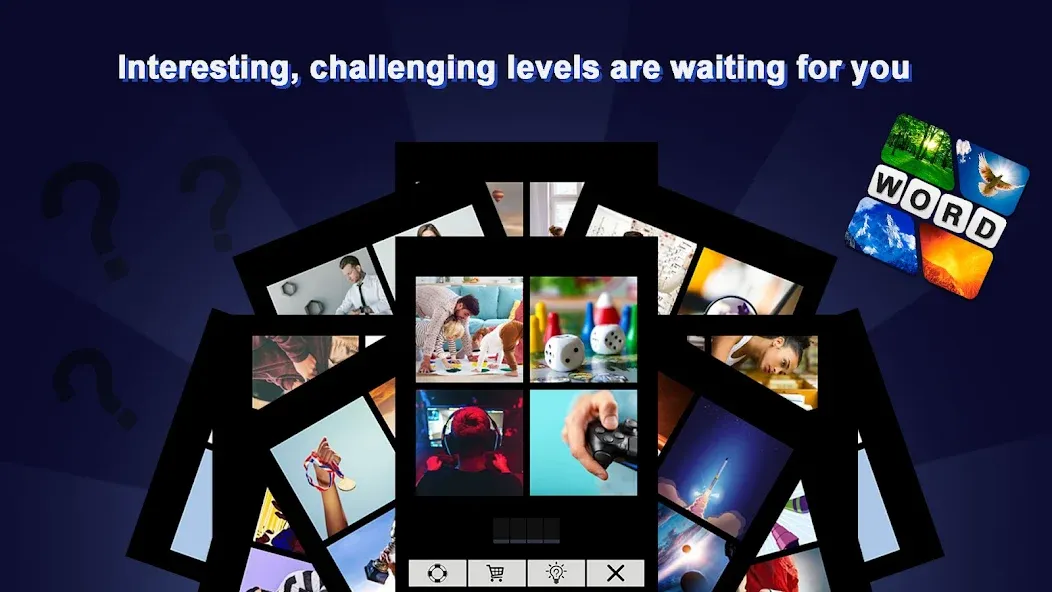 Puzzle: 4 pics 1 word offline взлом на Андроид — Открыты все уровни без рекламы — скриншот 1 Puzzle: 4 pics 1 word offline взлом на Андроид — Открыты все уровни без рекламы — скриншот 1