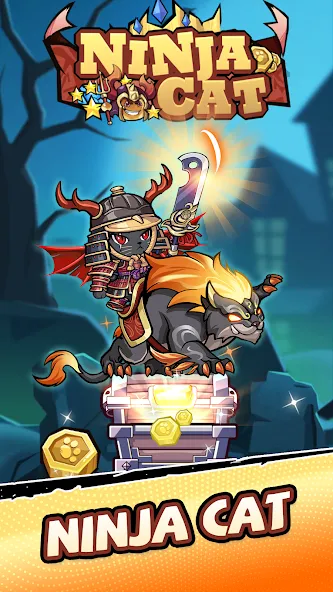 Скачать мод Ninja Cat - Idle Arena — Безлимитные деньги и энергия — скриншот 1