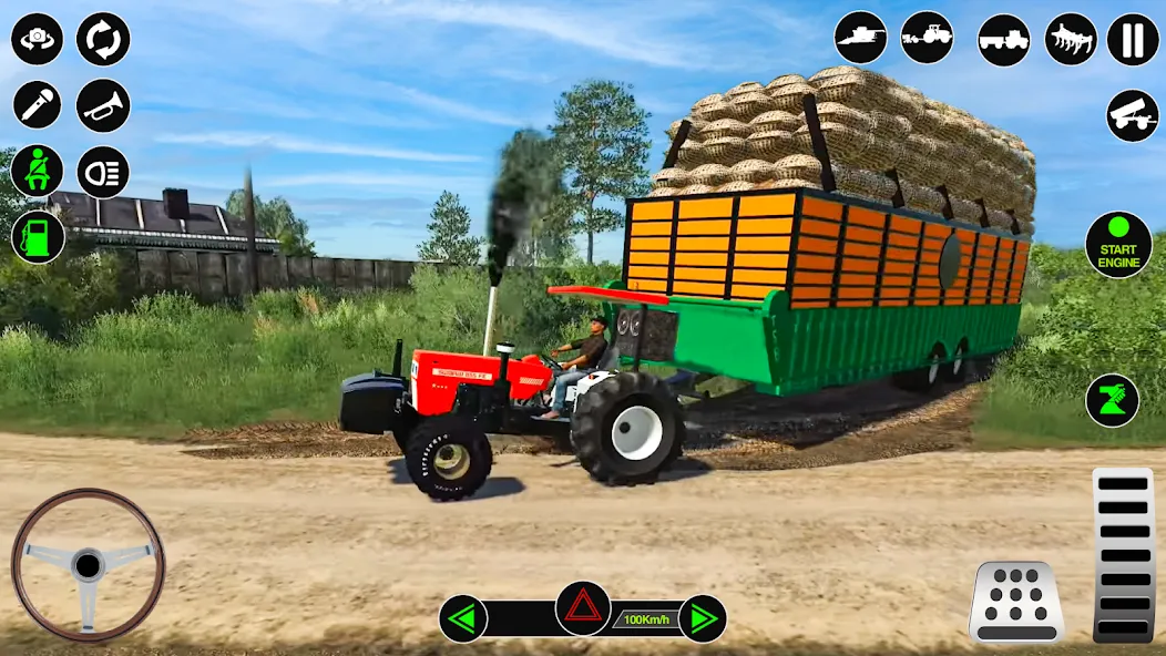 Farming Tractor Simulator Game взломанный APK — Безлимитные деньги и топливо — скриншот 1