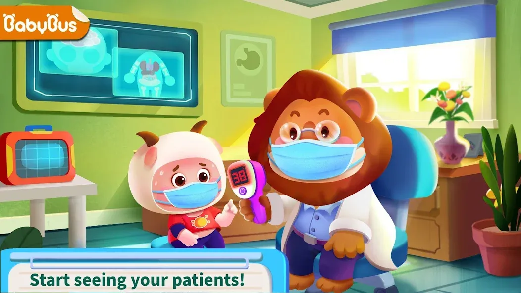 Baby Panda's Hospital Care — взломанная версия, Безлимитные деньги и все процедуры открыты — скриншот 1