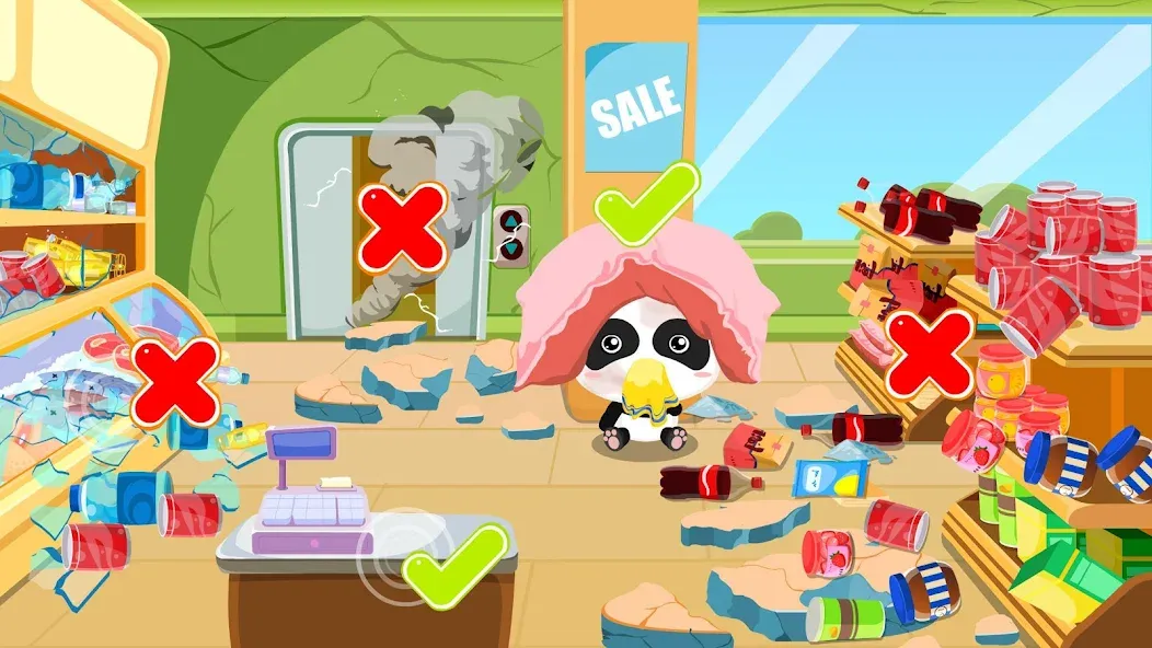 Скачать Baby Panda Earthquake Safety 1 Mod APK — Обучение безопасности без ограничений — скриншот 3