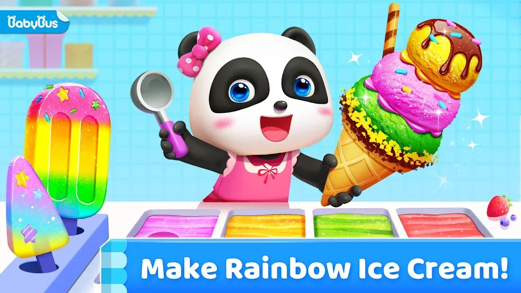 Little Panda's Ice Cream Games на телефон — скачать мод: Много мороженого и открыты все уровни — скриншот 1