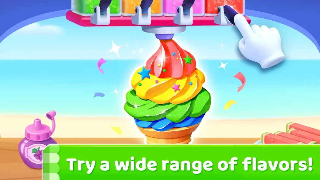 Little Panda's Ice Cream Games на телефон — скачать мод: Много мороженого и открыты все уровни — скриншот 4