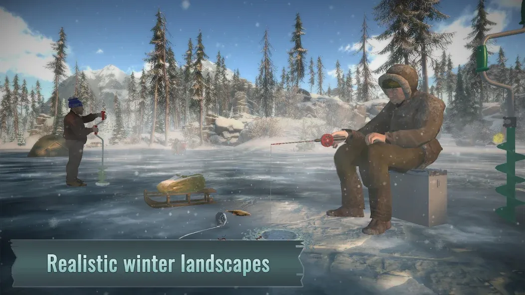 Мод Ice fishing game. Catch bass. — Больше улова и быстрый прогресс, скачать APK — скриншот 1 Мод Ice fishing game. Catch bass. — Больше улова и быстрый прогресс, скачать APK — скриншот 1