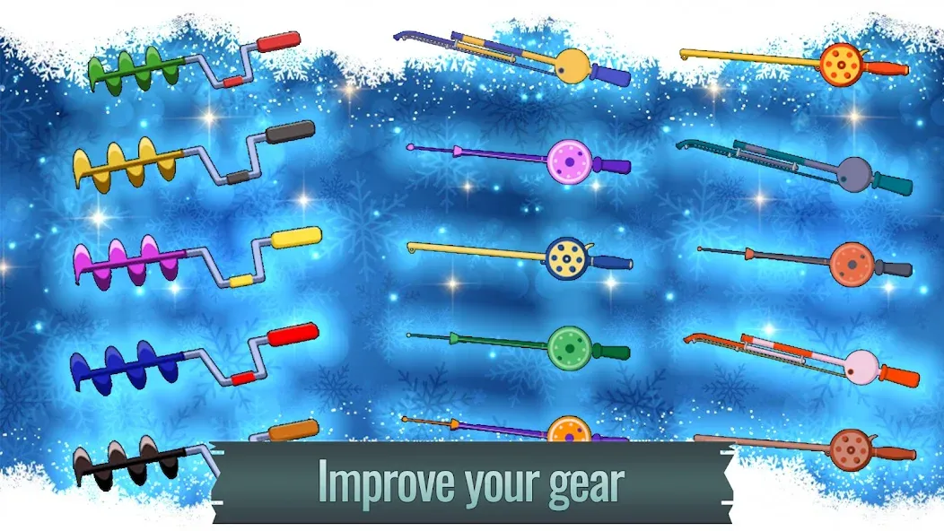 Мод Ice fishing game. Catch bass. — Больше улова и быстрый прогресс, скачать APK — скриншот 4 Мод Ice fishing game. Catch bass. — Больше улова и быстрый прогресс, скачать APK — скриншот 4
