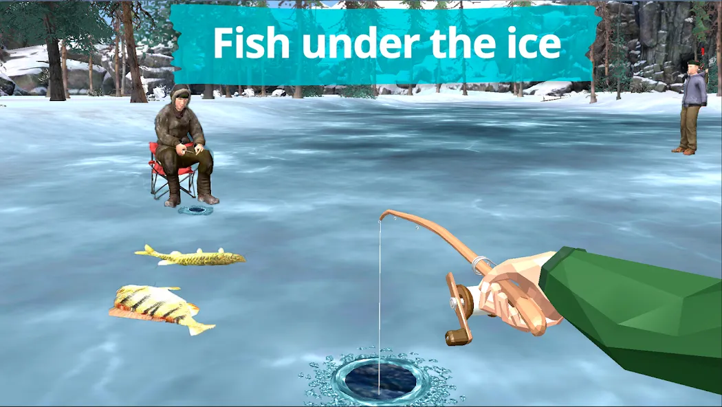 Fishing in the Winter. Lakes. (Мод: Зимняя рыбалка без ограничений) — скачать на Андроид — скриншот 1 Fishing in the Winter. Lakes. (Мод: Зимняя рыбалка без ограничений) — скачать на Андроид — скриншот 1