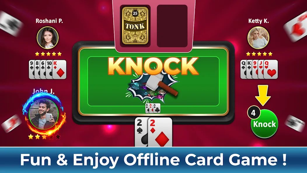 Скачать Tonk Rummy Card Game последней версии — Безлимитные монеты и все уровни открыты — скриншот 5