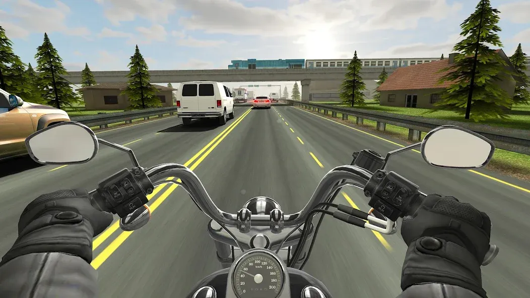 Traffic Rider MOD APK скачать на Андроид — Безлимитные деньги и все мотоциклы — скриншот 1