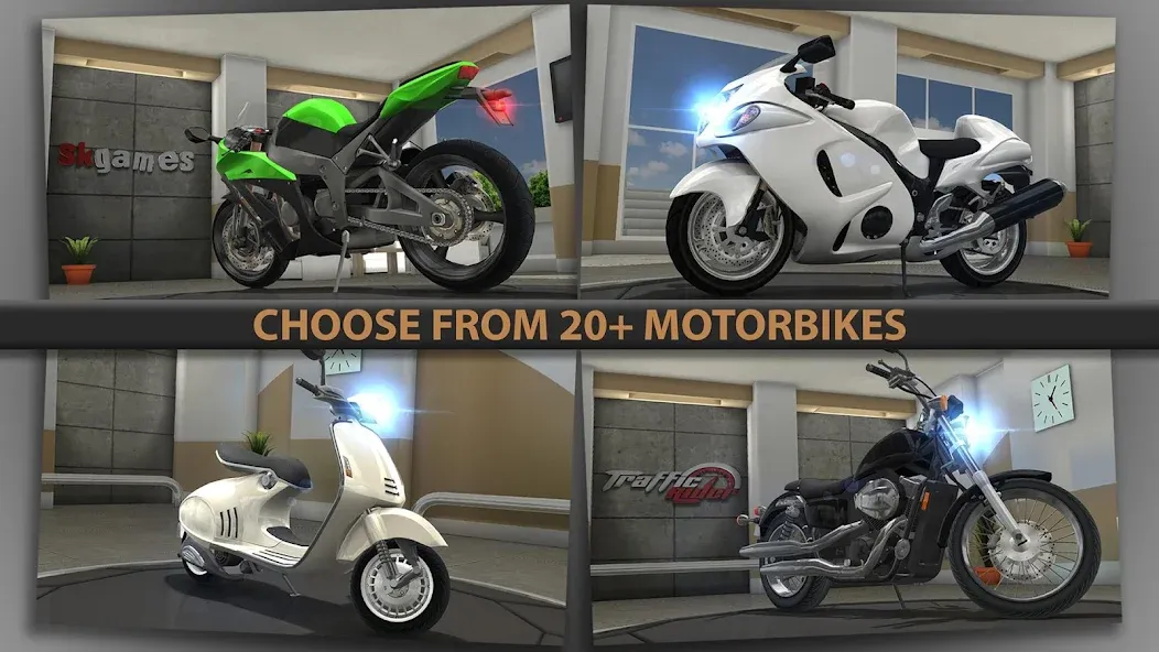 Traffic Rider MOD APK скачать на Андроид — Безлимитные деньги и все мотоциклы — скриншот 5