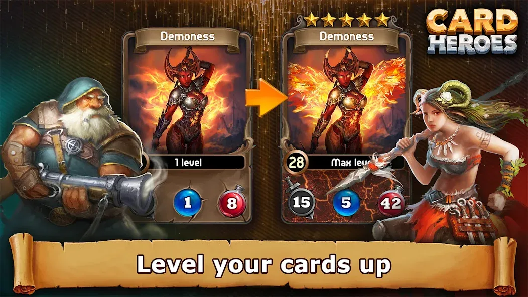Card Heroes: TCG/CCG deck Wars — Безлимитные монеты и все карты открыты, скачать мод APK — скриншот 4 Card Heroes: TCG/CCG deck Wars — Безлимитные монеты и все карты открыты, скачать мод APK — скриншот 4